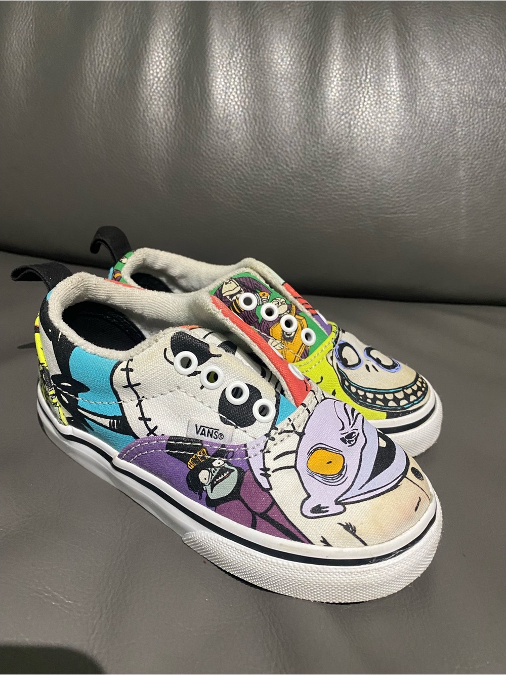 Vans Multicolor Kids Slip-On Sneakers with Nightmare Characters